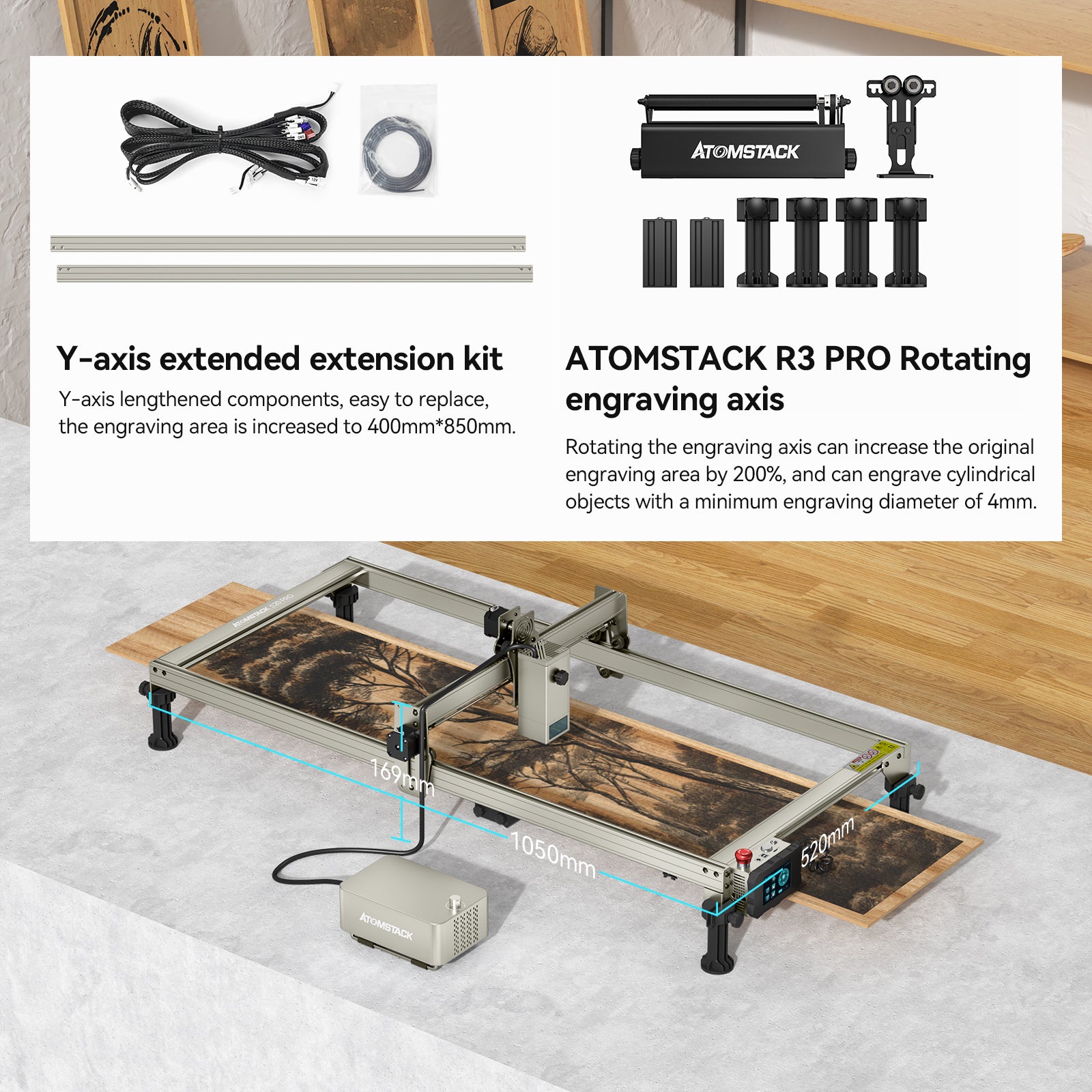 extension kit for atomstack s20 pro laser engraver